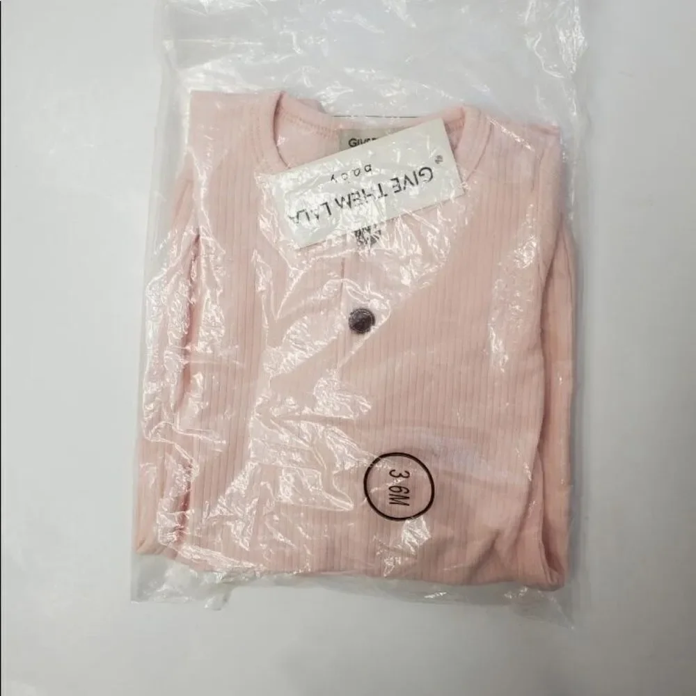 GIVE THEM LALA BABY PINK ONSIE/HAT SET, 3-6 Months NWT